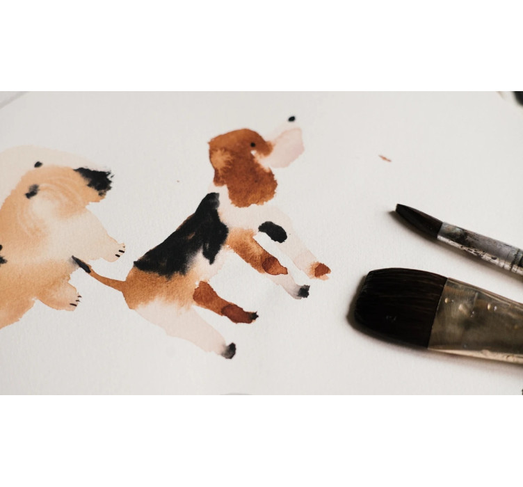 Дизайнерські шпалери для дитячої DOGS WATERCOLOUR3